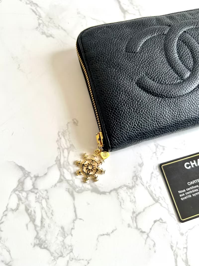 絕版中古包 Chanel 黑色魚子醬長夾 錢包 皮夾 手機包 二手古董包