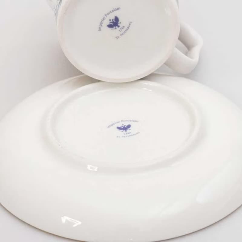 藍調圖騰 22K金手工 350ml 馬克杯盤組