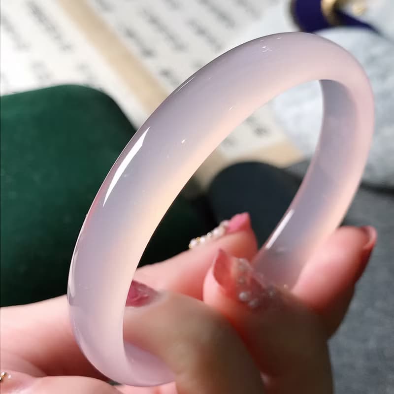 【浪漫相遇】巴西天然粉玉髓手鐲 | 18圍 | 天然玉髓 | 送禮