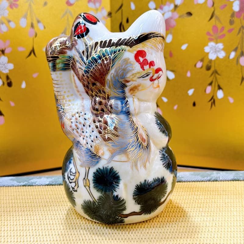 【瑞羽招福】日本清水燒招財貓 | 色繪 -  鳳凰