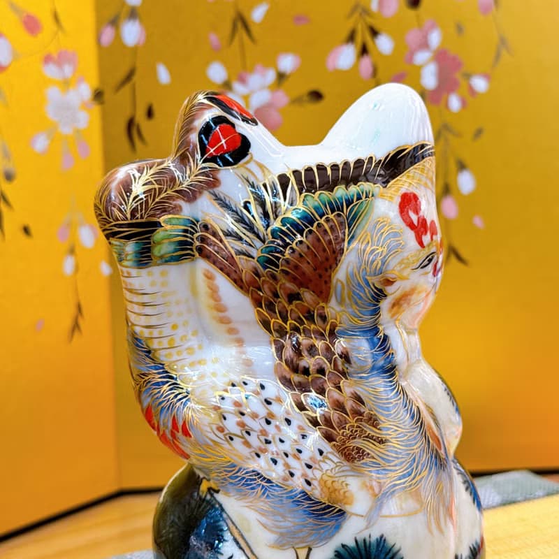 【瑞羽招福】日本清水燒招財貓 | 色繪 -  鳳凰