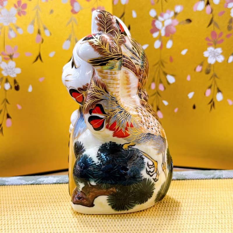 【瑞羽招福】日本清水燒招財貓 | 色繪 -  鳳凰