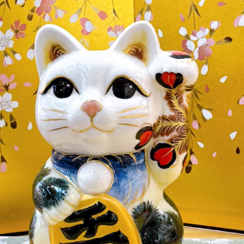 【瑞羽招福】日本清水燒招財貓 | 色繪 -  鳳凰