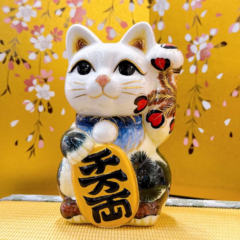 【瑞羽招福】日本清水燒招財貓 | 色繪 -  鳳凰