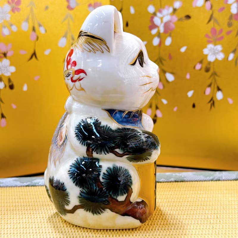 【瑞羽招福】日本清水燒招財貓 | 色繪 -  鳳凰