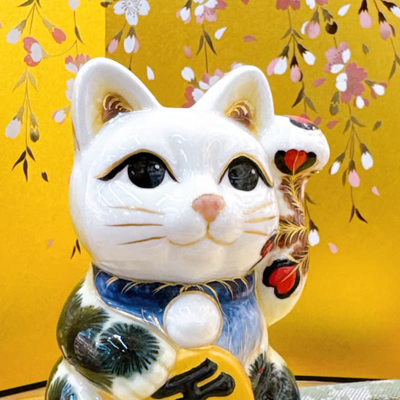 【瑞羽招福】日本清水燒招財貓 | 色繪 -  鳳凰