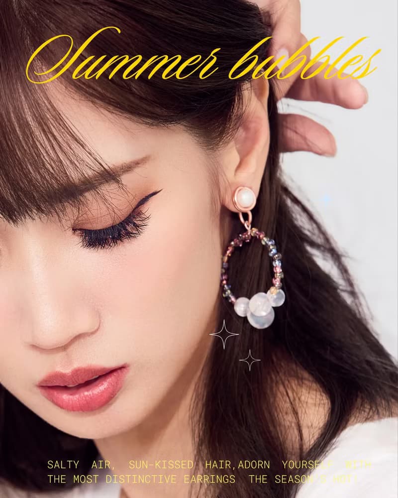 夏日泡泡透光感圈圈耳環 無痛耳夾 耳針