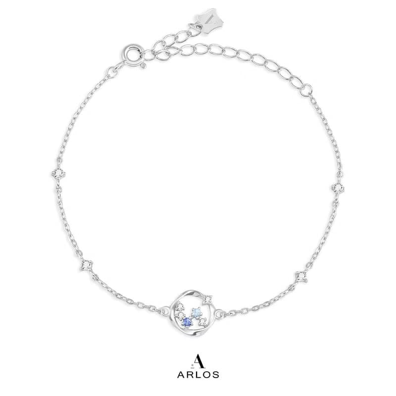 L'amour 閃爍繁星手鏈 (白金色)