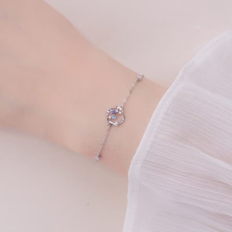 L'amour 閃爍繁星手鏈 (白金色)