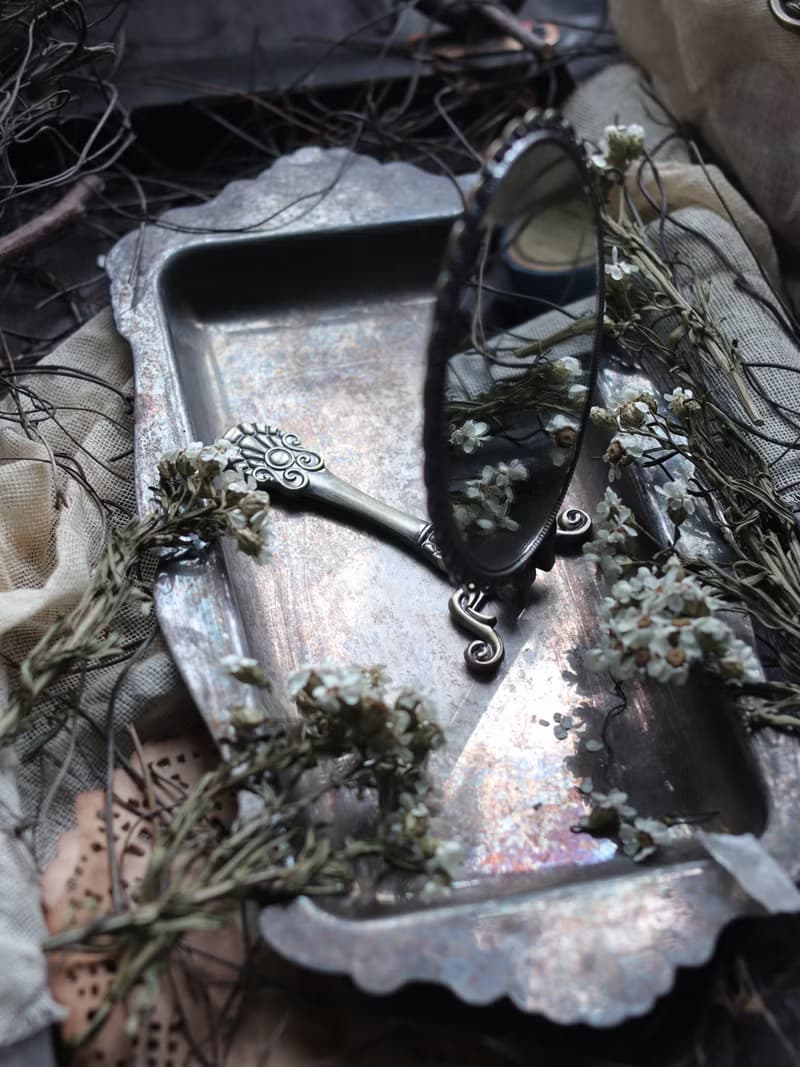 復古裝飾風格手鏡 石榴