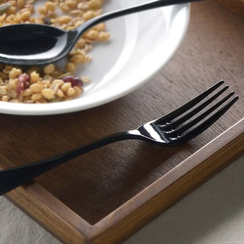 日本高桑金屬 日製黑琺瑯餐叉-2入