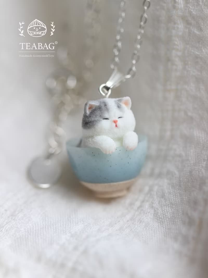 TEABAG小貓咪烘焙店 吊墜項鏈手作女生生日禮物可愛