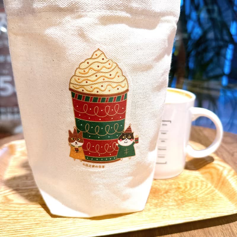 聖誕禮物 |  太妃核果拿鐵の日常  帆布飲料袋(冰壩杯) 手工印製