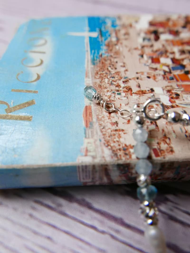 量身訂製/銅鍍銀/天然石手鍊/海藍寶/藍磷灰