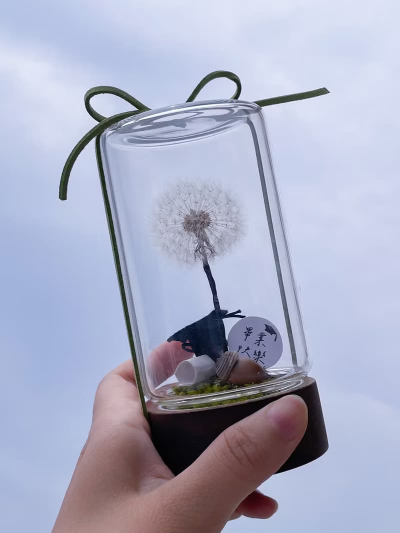 畢業祝福花禮 - 蒲公英種子 x 不凋蒲公英玻璃罐