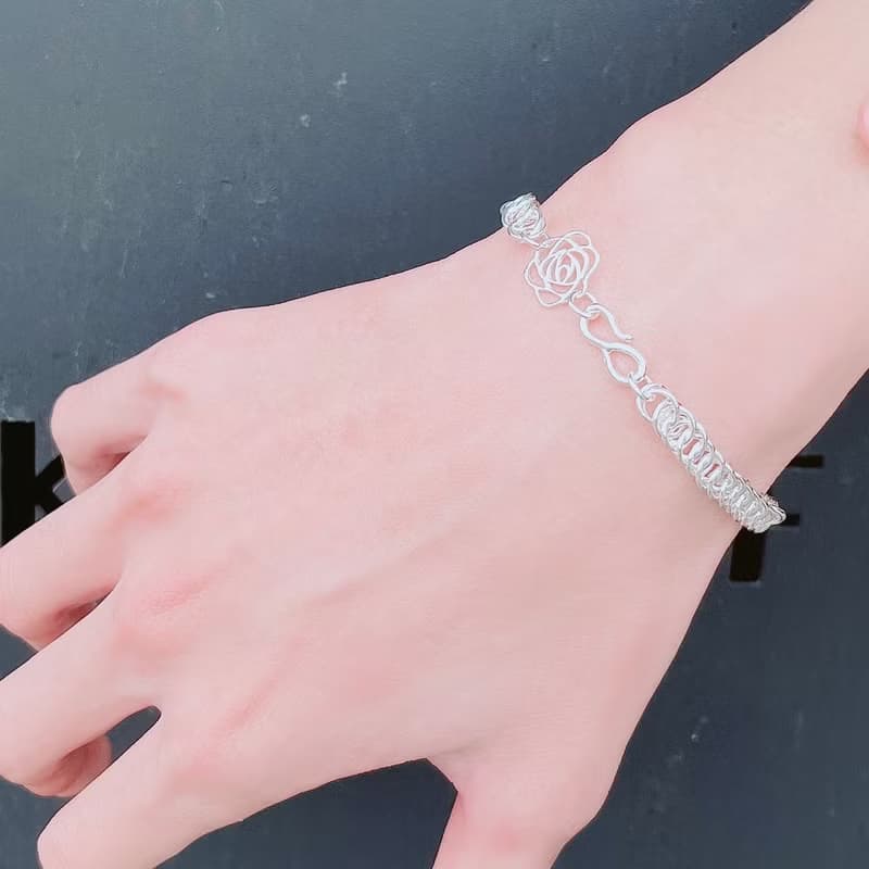 七月葉金工 /Rose玫瑰鱔魚鏈 /925純銀手鍊