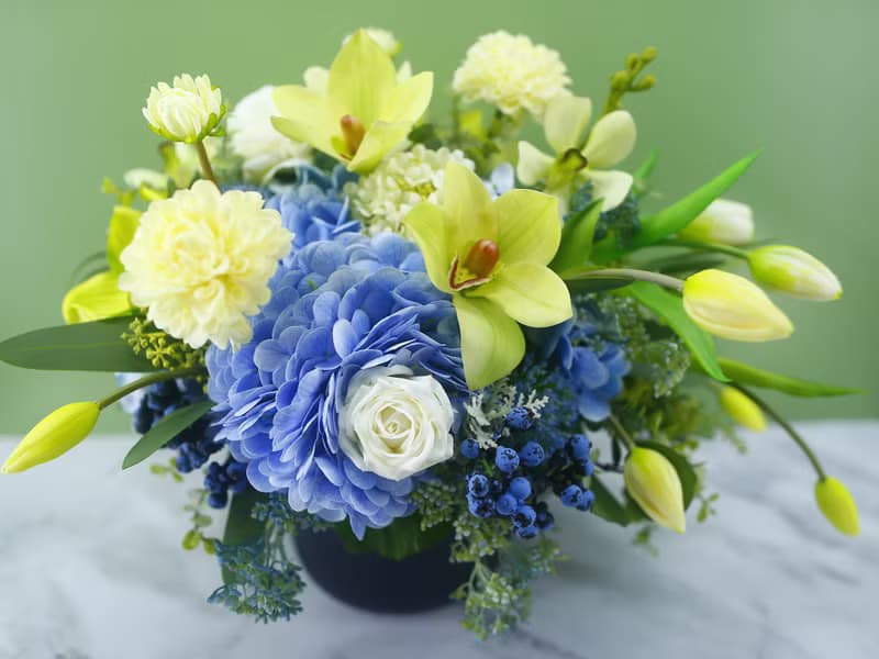 法式浪漫藍繡球鬱金香香氛花禮 免運專人配送限雙北市 其餘地區需