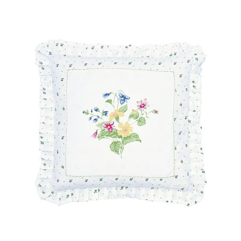 丹麥GreenGate Fiola white 抱枕套/刺繡抱枕套-共兩款