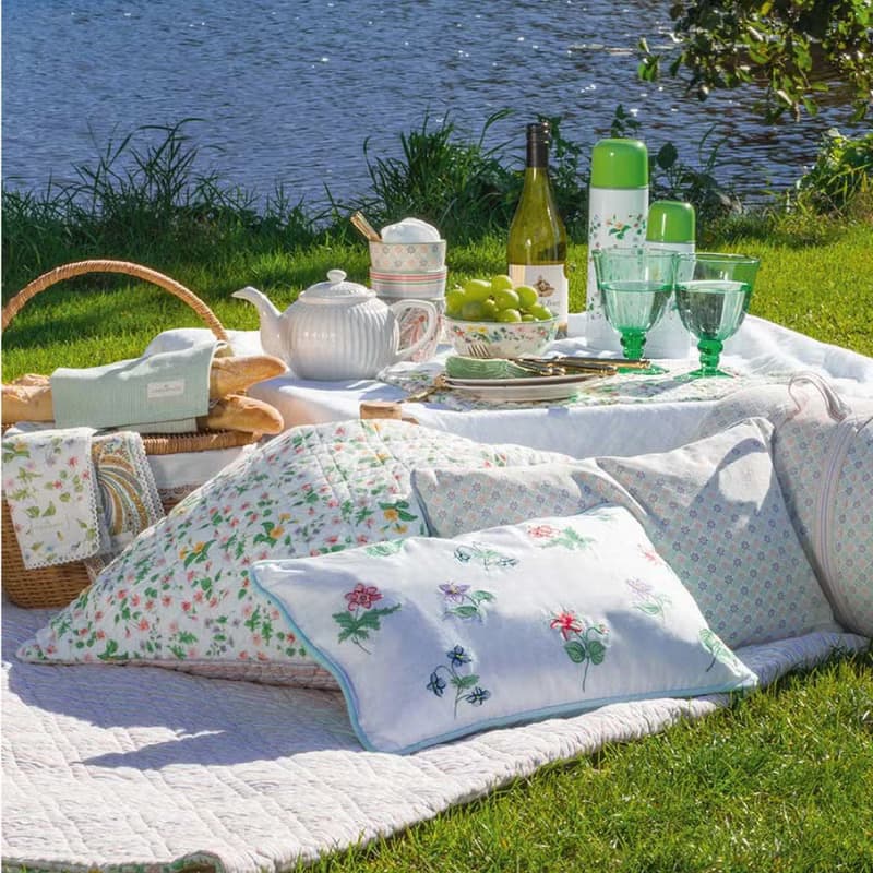 丹麥GreenGate Fiola white 抱枕套/刺繡抱枕套-共兩款
