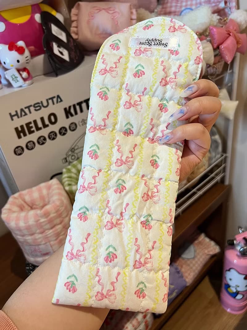 Sweetstore Supply原創可愛甜美清新蝴蝶結收納魔術貼粘貼筆袋