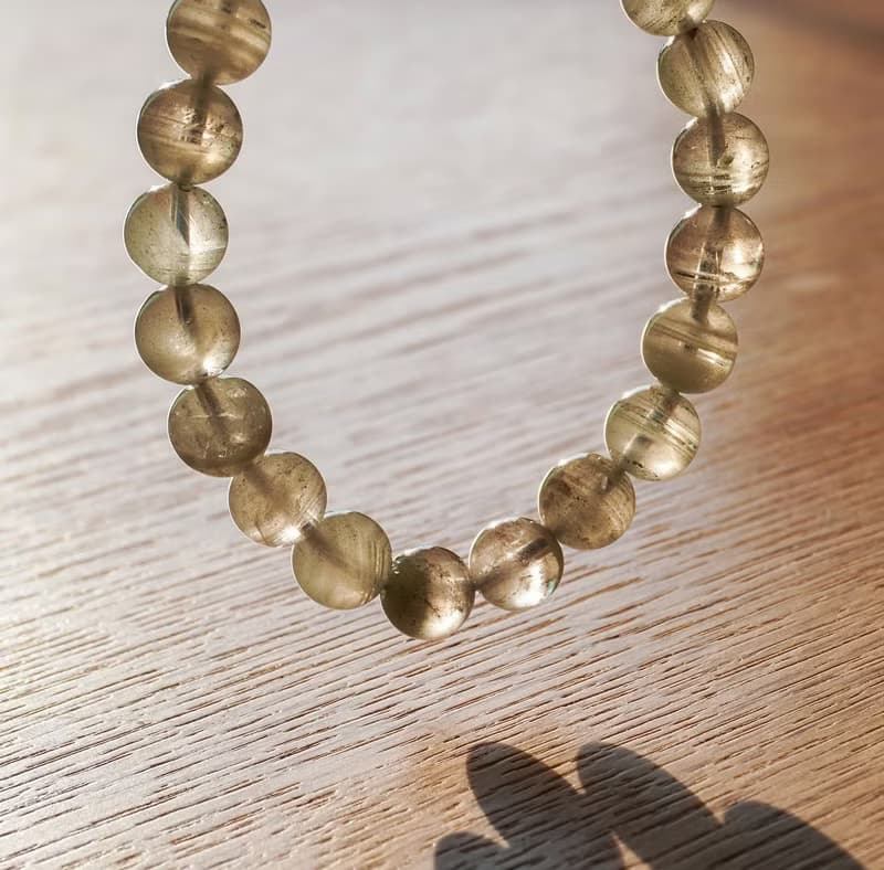 千層 灰幽靈 水晶 手鏈 手鍊 天然石 晶石 辟邪 開運