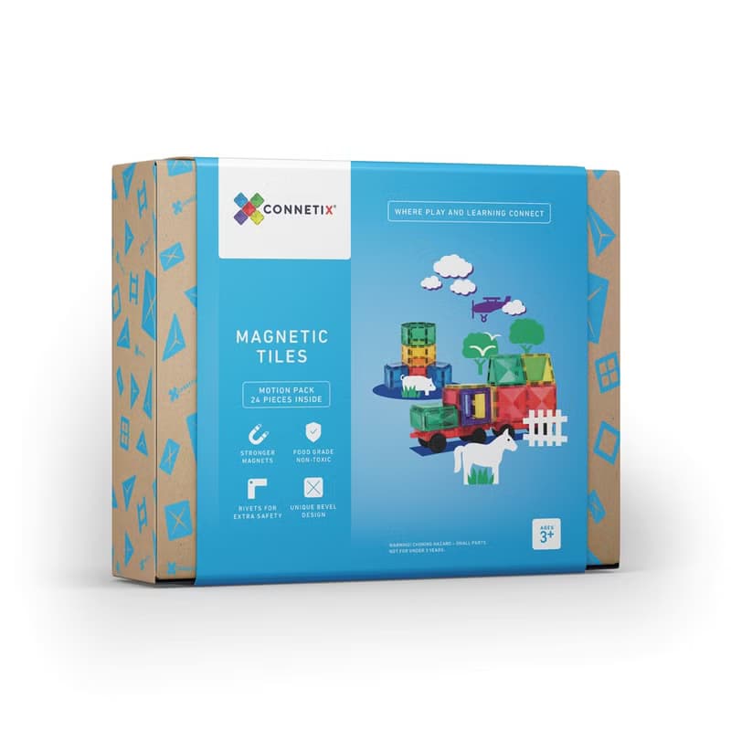 澳洲Connetix彩虹磁力積木-磁力車組(24pc) 兒童玩具 玩具