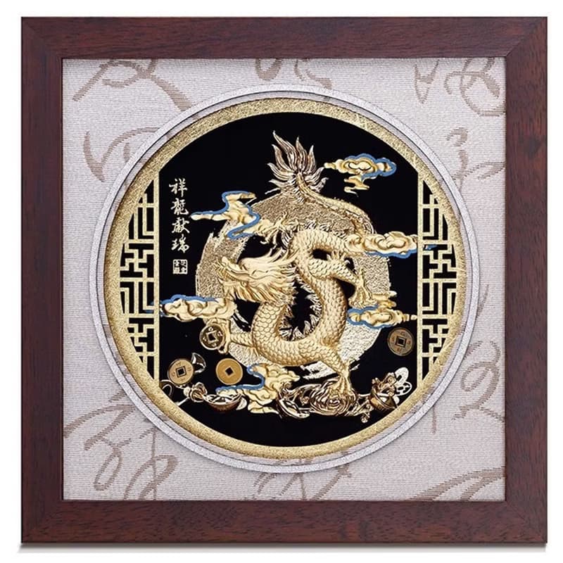 升遷榮調祝賀禮品│祥龍獻瑞│金箔畫│畢業禮物
