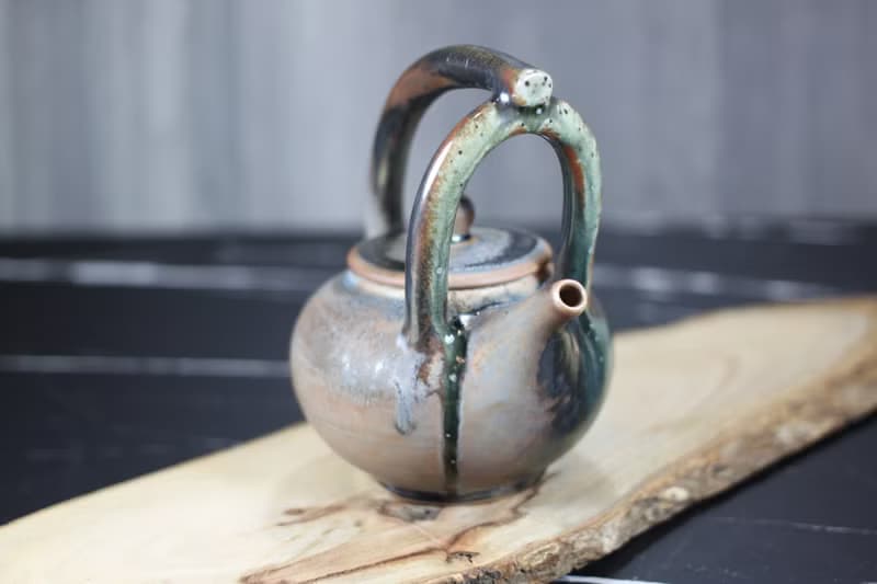 【母親節禮物】柴燒 天目釉 提樑茶壺 名家葉敏祥手作精品