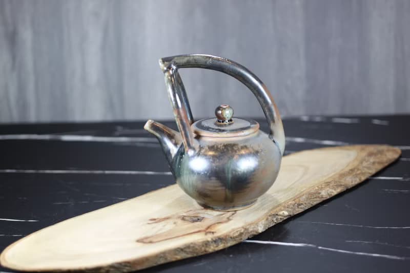 【母親節禮物】柴燒 天目釉 提樑茶壺 名家葉敏祥手作精品