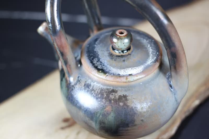 【母親節禮物】柴燒 天目釉 提樑茶壺 名家葉敏祥手作精品