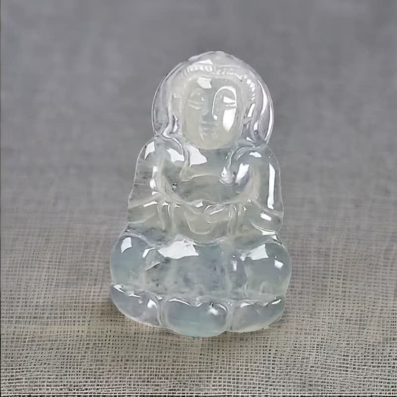 冰種翡翠觀音菩薩 | 天然緬甸玉A貨翡翠 | 送禮