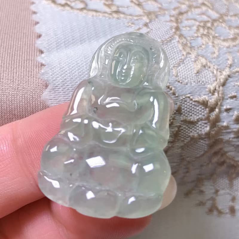 冰種翡翠觀音菩薩 | 天然緬甸玉A貨翡翠 | 送禮