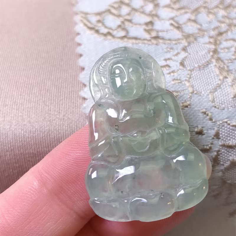 冰種翡翠觀音菩薩 | 天然緬甸玉A貨翡翠 | 送禮