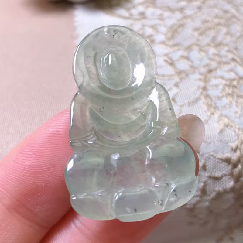 冰種翡翠觀音菩薩 | 天然緬甸玉A貨翡翠 | 送禮