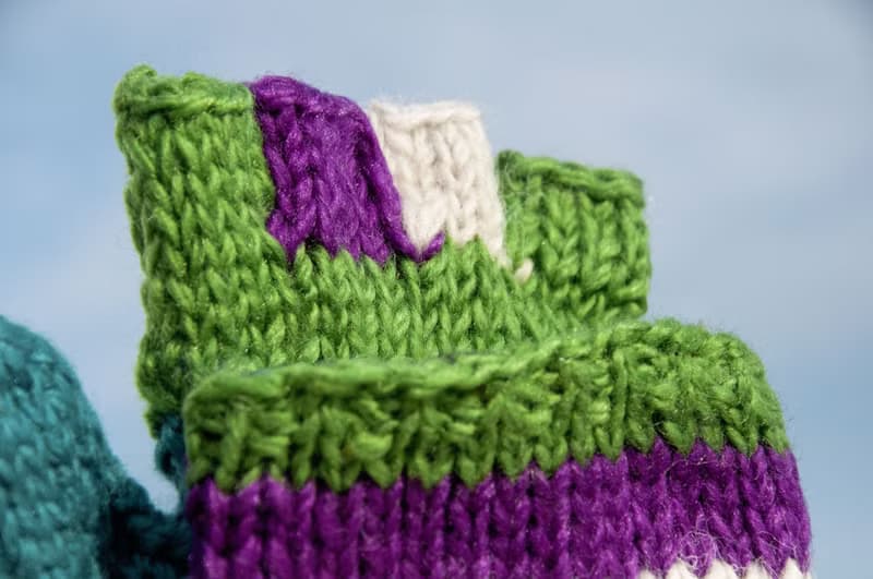 手織純羊毛針織手套/可拆卸保暖手套/內刷毛手套/觸控手套-葡萄綠