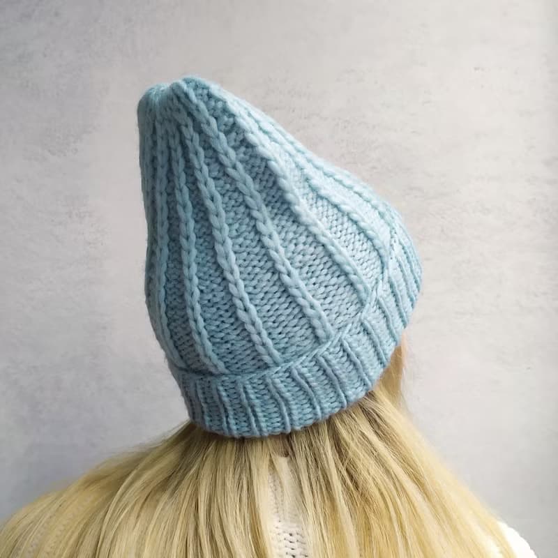 Woolen blue winter womens hat | レディース帽子
