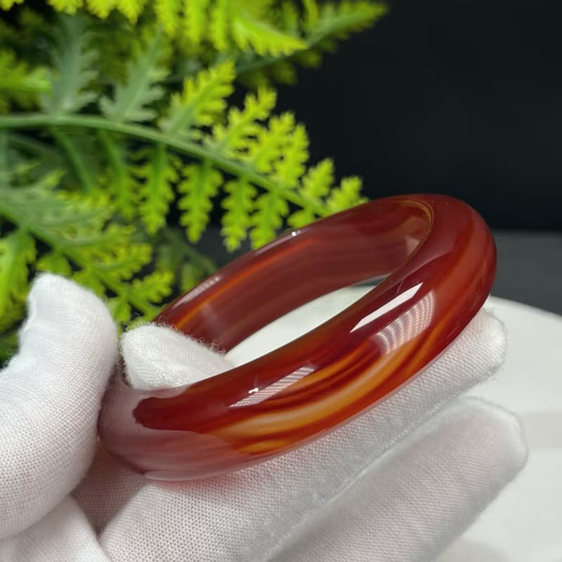 高等級 馬達加斯加紅瑪瑙手鐲 54MM 高冰透幹凈千層 富貴繁榮吉祥