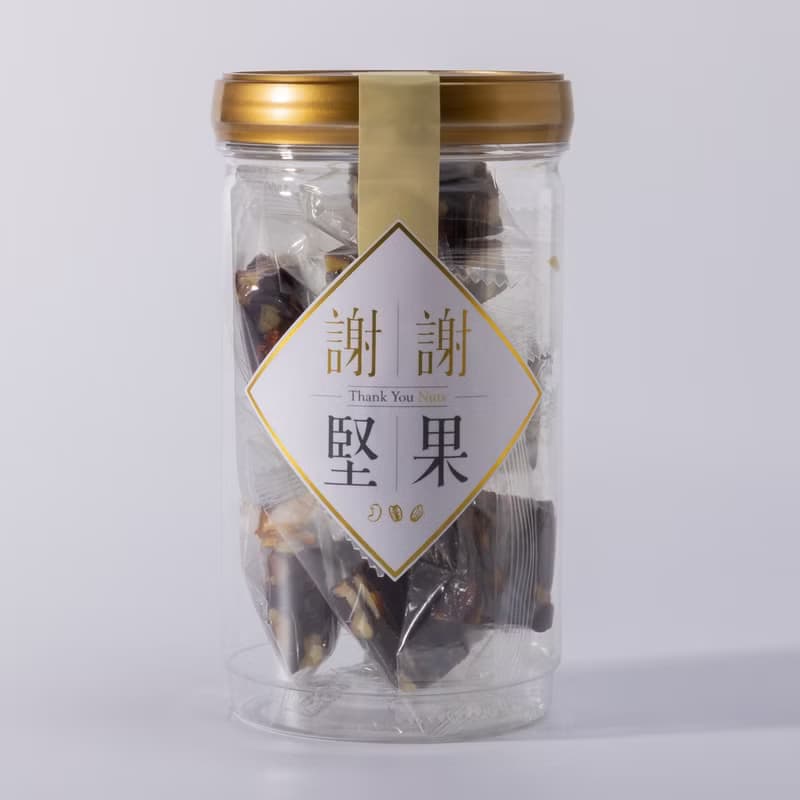 粉盒 謝謝情真意切禮盒(2罐組附提袋)(原味五堅果,南棗核桃糕)