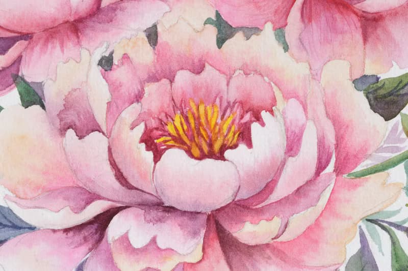 Peony Bouquet Painting Flower Original Wall Art Pink Floral Artwork