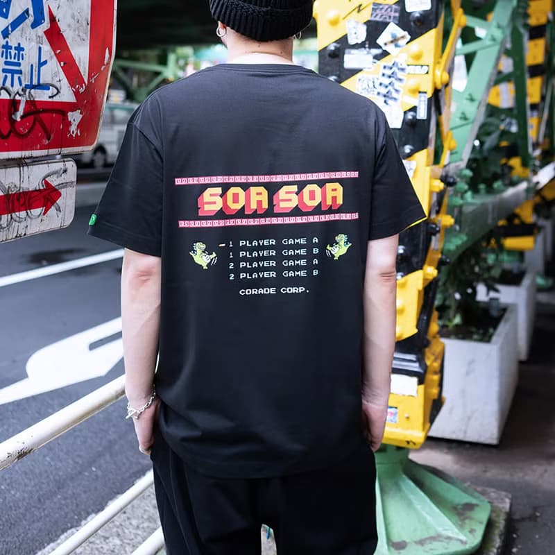 新款踢腿恐龍黑色短袖T恤 經典懷舊街機遊戲 中性情侶款 經典圓領