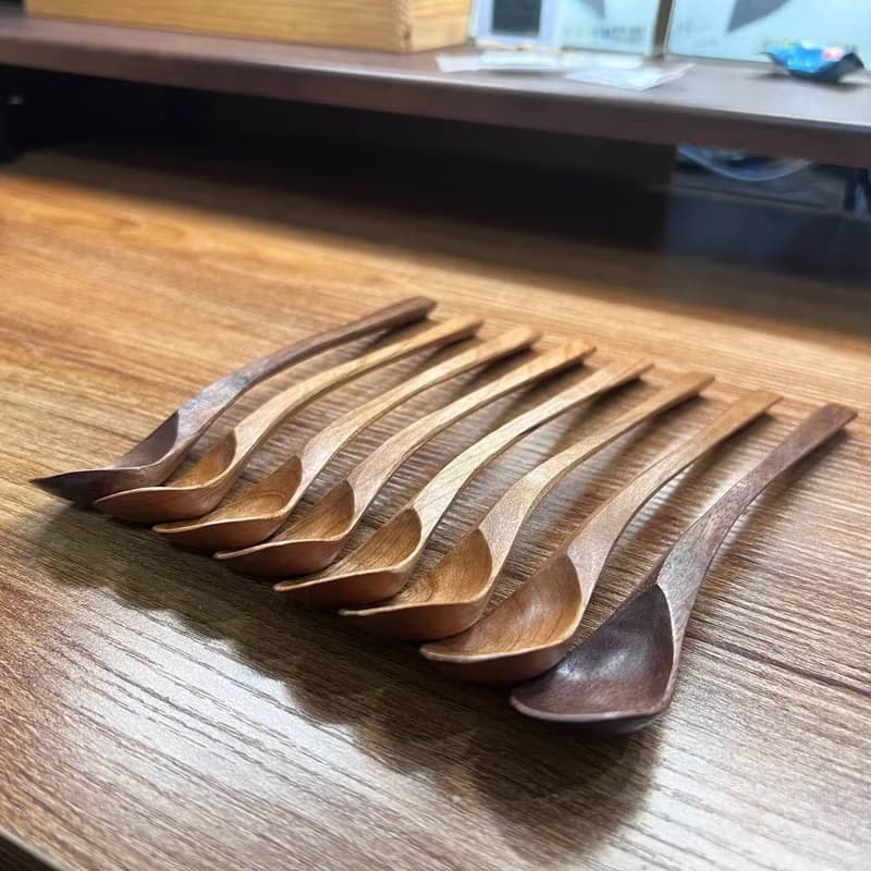 手刻甜點匙、茶匙 II－六角柄