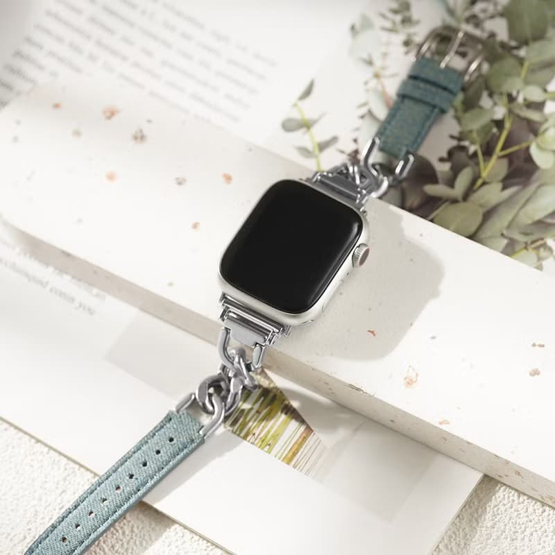 Apple watch - 牛仔丹寧拼接單鏈 蘋果錶帶 錶帶