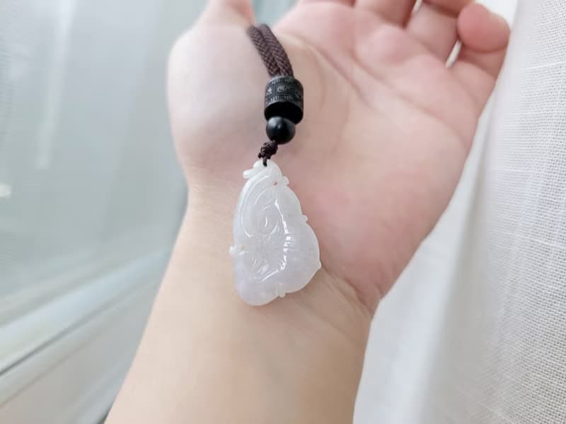 親翠 天然翡翠 冰潤嬌隨型靈芝如意項鍊