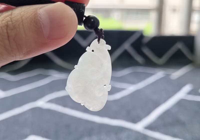 親翠 天然翡翠 冰潤嬌隨型靈芝如意項鍊