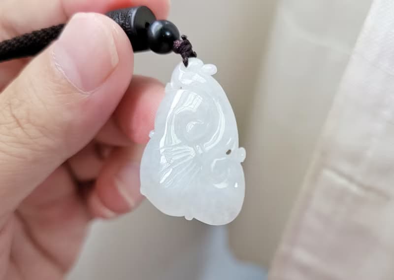 親翠 天然翡翠 冰潤嬌隨型靈芝如意項鍊