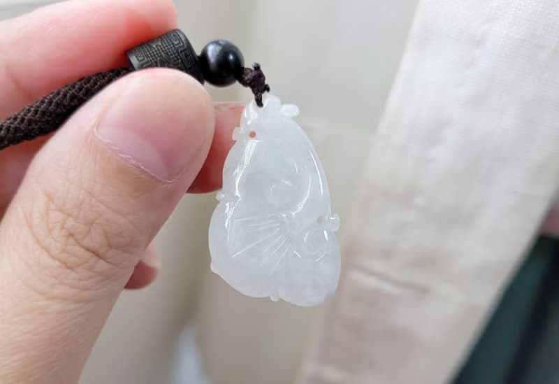 親翠 天然翡翠 冰潤嬌隨型靈芝如意項鍊