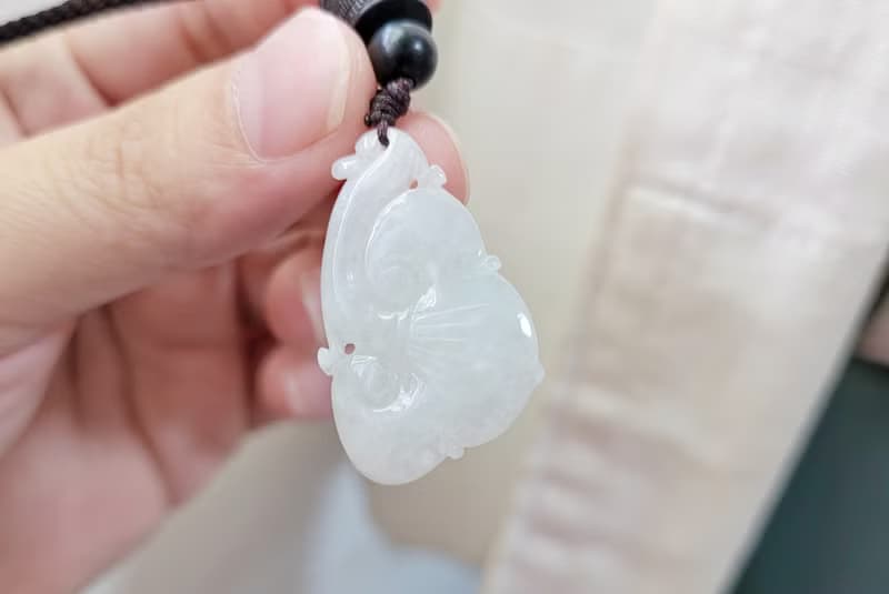 親翠 天然翡翠 冰潤嬌隨型靈芝如意項鍊