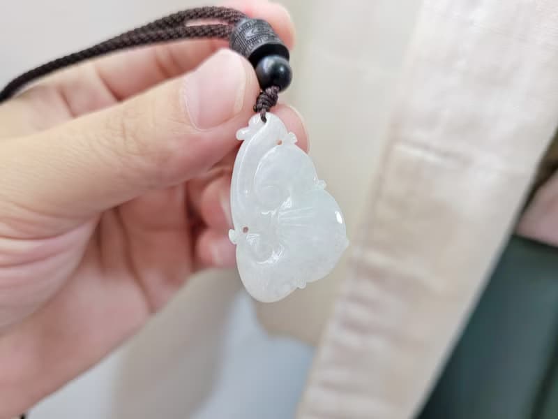 親翠 天然翡翠 冰潤嬌隨型靈芝如意項鍊