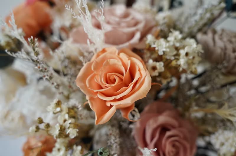 【竒植花物】活潑俏麗永生乾燥捧花 求婚花束 情人節 新娘捧花