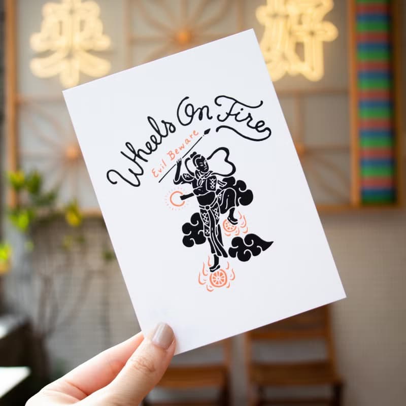 臺灣好風光明信片-風火三太子 台灣紀念品/禮物